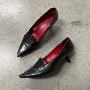 2000s Franco Sarto Leather Pointed Kitten Heels